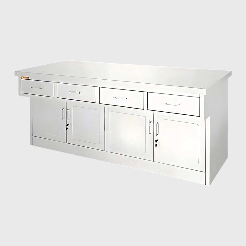 Hospital hindi kinakalawang na asero workbench na may mga drawer